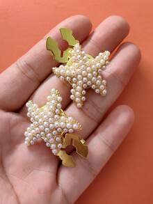 2pcs Button Cover For Shirt Starfish Shape Cufflinks Covers Flower Sleeve Button Clip On Button For Dress Wedding Tux Decoration Button Clothing Accessories Gifts - Star - View 5
