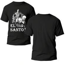 Playera Lucha Libre Mexicana - El Santo - Ídolo Del Ring 02 - Negro - Ver 2
