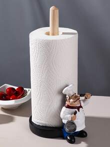 1pc Chef Style Paper Towel Holder, Resin Crafts Display For Kitchen, Cafe, Western Restaurant, Cake Shop