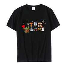 Mandalorian Girlfriend Ladies T-Shirt Couple Pattern Girlfriend Cotton Casual Sports High Street Streetwear - 黑色 - 查看 1