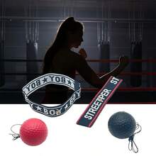 Head-Mounted Reaction Training Ball, Boxing Speed Ball + Combat Dodging Training, Home-Use PU Foam Punching Bag, MMA Agility Training Equipment, Gym, Sport, Gym, Home Exercise, Sport Accessories, Gym Accessories, CrossFit Accessories - Multicolor - View 6