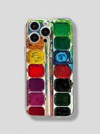 Funda protectora de teléfono colorida y transparente con estampado de caja de pintura graffiti, compatible con iPhone 16/11/16pro/16plus/16promax/16e/15Promax/13/14/12/XS/XR/7G/8P, compatible con Samsung Galaxy 11/12Pro/12/12X/13Pro/14Pro/15Pro/X3pro/, compatible con Redmi 10/9/Note9/12c/Note11pro/Note8Pro/9C/9a, a prueba de golpes, resistente al agua y a los arañazos