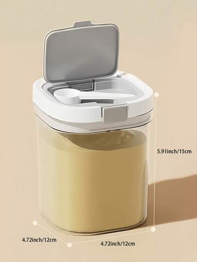 Hộp đựng sữa bột thức ăn rắn di động cho bé, hộp đựng kín khí dung tích lớn, thìa từ tính bằng silicon, thích hợp cho du lịch và hoạt động ngoài trời, miệng rộng dễ vệ sinh, đựng gia vị/hạt tại nhà