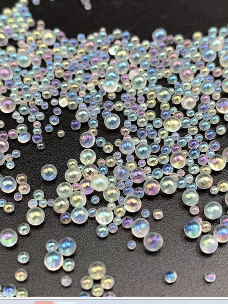[泡泡珠] 20000 颗圆形彩色混合尺寸泡泡珠 0.6-3 毫米迷你泡泡珠适用于 DIY 树脂模具硅胶首饰制作 - 用于工艺品和 DIY 指甲装饰