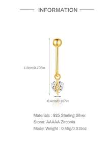 1Pc Upper Ear Cliff  925 Sterling Silver Earring For Women Geometric Zirconia Minimalist Gift For Her Wedding Party Fine Jewelry