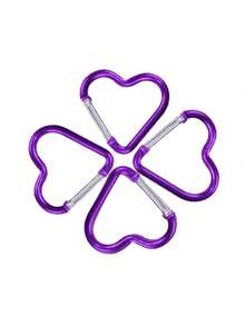 4件装铝制星形登山扣创意弹簧钩钥匙扣户外露营徒步配件旅行必备品