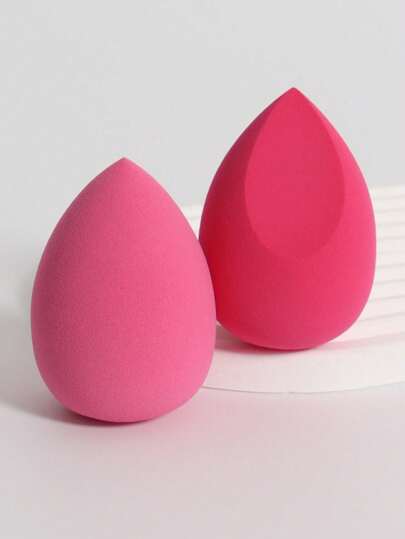 2 piezas/bolsa Esponjas de maquillaje, esponja de maquillaje para mezclar base, perfecta para líquidos, cremas y polvos, aplicadores de maquillaje multicolor, sin látex para usar húmedas y secas, aptas para todo tipo de pieles