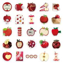 50张可爱红苹果贴纸，萌趣苹果装饰水果贴纸，卡通红苹果贴纸礼品，美观贴纸，防水乙烯基贴纸，适用于水瓶、电脑、笔记本电脑、手机、行李箱、笔记本、冰箱等。