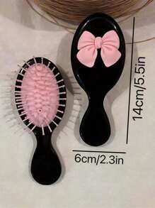 1 Stück Niedlich Schleife Mädchen Haarbürste Y2K Ästhetik Niedlich Haarbürste Entfilzer Luftkissenbasis Mini Haarbürste Mädchen Haarzubehör Mini Nasse Haarbürste, Kleine Schleife Reise Entwirrbürste Niedlich Haarbürste für die meisten Haartypen Nass und Trocken