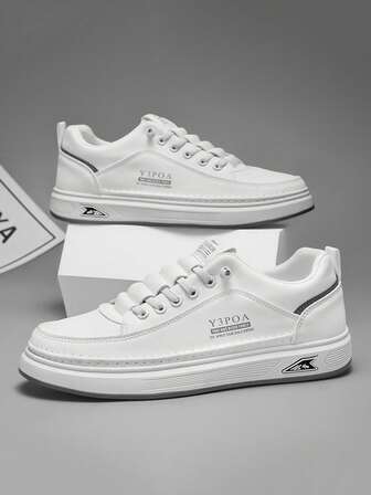 Men's Soft Bottom Comfortable Non-Slip Flat Leather Upper Breathable Low-Top Casual Sport Shoes, Sneakers