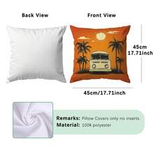 1 件汽车和露营单面印花靠垫套，45*45 厘米 - 彩色 - 查看 2