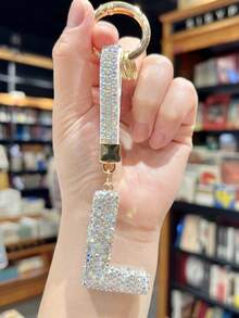 26 件英文字母形状水钻钥匙扣，闪亮钻石设计汽车钥匙扣，创意钥匙扣，通用，送给司机的礼物 - 均碼 - 查看 21