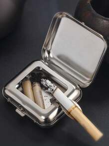 1 pieza Mini cenicero de metal, cenicero de bolsillo portátil, accesorios de cigarrillo para exteriores, cenicero de coche creativo