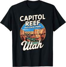 Capitol Reef National Park Utah Souvenir T-Shirt Gift For Travelers Wedding Gift For Bride - Black - View 1