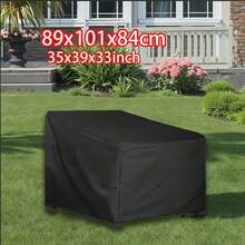 Durable Black Outdoor Chair Cover - Waterproof Terrace Furniture Protective Cover For Deep Seat Leisure Chairs
