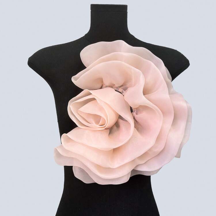 2pcs Handmade 3D Organza Flower Applique Corsage - Vibrant Solid Colour Layered Rose Design, Handmade Sewing Supplies For DIY Bridal Wedding Dress, Corsage And Fashion Accessories, Wedding Holiday Party Wear! - Multicolor - View 10