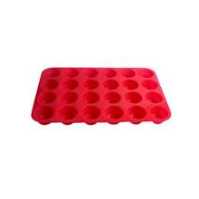 1pc Mini Silicone Muffin Baking Pan, 24-Cup Paper Cupcake Tray, Non-Stick Silicone Baking Mold, Suitable For Making Cupcakes And Mini Cakes - Red - View 14