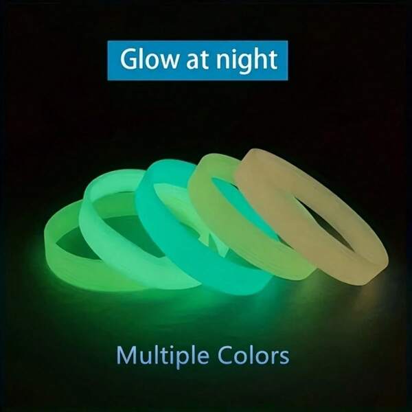 Pulseiras de silicone que brilham no escuro - adequadas para atividades noturnas, projetadas para homens e mulheres, perfeitas para corrida, festas e presentes. Adequadas para vários eventos festivos, Halloween, presentes de Natal