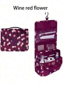 1pc Hanging Toiletry Bag, Bathroom Storage Bag, Toiletries Organizer, Cosmetic Storage Bag, Multi-Function Organizer Bag For Eye Shadow, Mirror, Eyeliner, Lip Gloss, Skin Care Products, Toothbrush, Toothbrush Cup, Soap, Shampoo, Comb, Watch, Mobile Phone, Necklace, Jewelry, Digital Product Storage, Travel Essentials, Holiday Organizer, Bathroom Essentials.