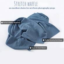 1 chiếc chăn quấn trẻ sơ sinh thoáng khí, co giãn, màu trơn, chất liệu dệt kim mềm mại, phụ kiện cần thiết cho bé, đạo cụ chụp ảnh sơ sinh. - Nhiều màu - Xem 5