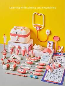 14pcs Children Doctor Role Play Toy Set, Simulation Accessories, Interactive Gift For 3-6 Years Old Boys And Girls - 小醫生玩具醫療箱套裝 - 查看 6