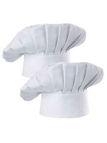 1/2pcs Chef Hat, Adult Premium Adjustable Elastic Baking Kitchen Cooking Chef Hats - Multicolor - View 9