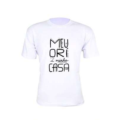 Camiseta camisa estampa umbanda MEU ORI é minha CASA basica unissex manga curta