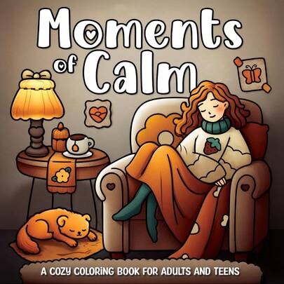 Libro para colorear de lujo de 22 páginas "Momentos de paz: vida acogedora", con diseños minimalistas de estilo nórdico que representan escenas femeninas, material de papel grueso para ayudarte a disfrutar de la tranquilidad en medio de una vida ocupada. Cada página tiene como objetivo ralentizarte, relajar tu mente e sumergirte en la calma. Excelente regalo para el Día de la Madre, Halloween, Navidad y cumpleaños.