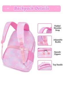 3pcs/Set Pink Girl Backpack, Handbag, Pencil Case, School Bag, Student Backpack, Outdoor Travel Bag, Suitable For Teenage Girls, School And Travel (Random Print)