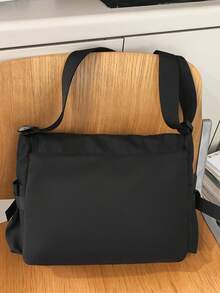 男士时尚百搭休闲大容量斜挎包 - 黑色 - 查看 6