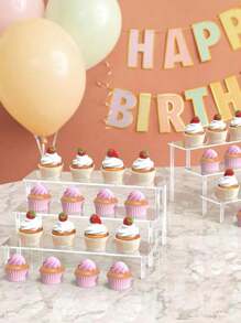 Support de présentation de parfum en forme de présentoir à gâteaux, décoration et organisateur de bureau, vitrine de jouets, présentoir au détail, support de collection de bonbons et de desserts, étagère d'organisation de parfum polyvalente et support de présentoir à petits gâteaux, étagères d'exposition pour figurines, étagères à desserts pour fête, décoration et organisateur, support organisateur de parfum en acrylique, support de présentoir à petits gâteaux