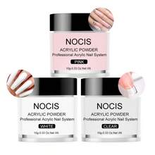 NOCIS Acrylic Powder Set - 3 Colors ( Pink/White/Clear ) Acrylic Powder Starter Set, Professional Polymer For Nail Extension Nail Carving Nail DIY Art Design, Long Lasting And No Nail Lamp Needed - Multicolor - View 1