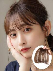 空气刘海夹式薄假刘海自然直发合成齐刘海饰品女生隐形自然发色 - 彩色 - 查看 12