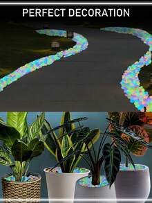 50/150/300/500pcs Random Color Glow In The Dark Rocks Outdoor Decorative Stones Luminous Stones Garden Pebbles Glowing Rocks For Fairy Garden,Potted Plants,Succulents,Patio,Lawn(About 1cm/0.3in,2cm/0.7in) - Multicolor - View 9