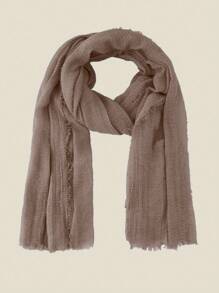 1pc Solid Color Soft Bubble Scarf Shawl Hijab