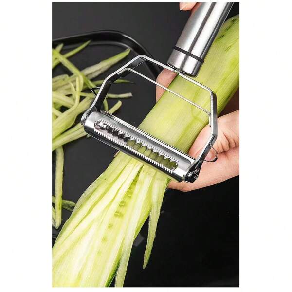1pc Multifunctional Double-Sided Stainless Steel Vegetable Fruit Grater Peeler