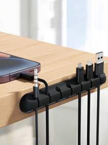 قطعة واحدة من مُنظم الكابلات اللاصق من السيليكون، 3/5/7 فتحات لتخزين سطح المكتب، سماعات الأذن/شواحن الهاتف/الأسلاك الكهربائية، حامل متعدد الوظائف لف الأسلاك، منظم سطح المكتب