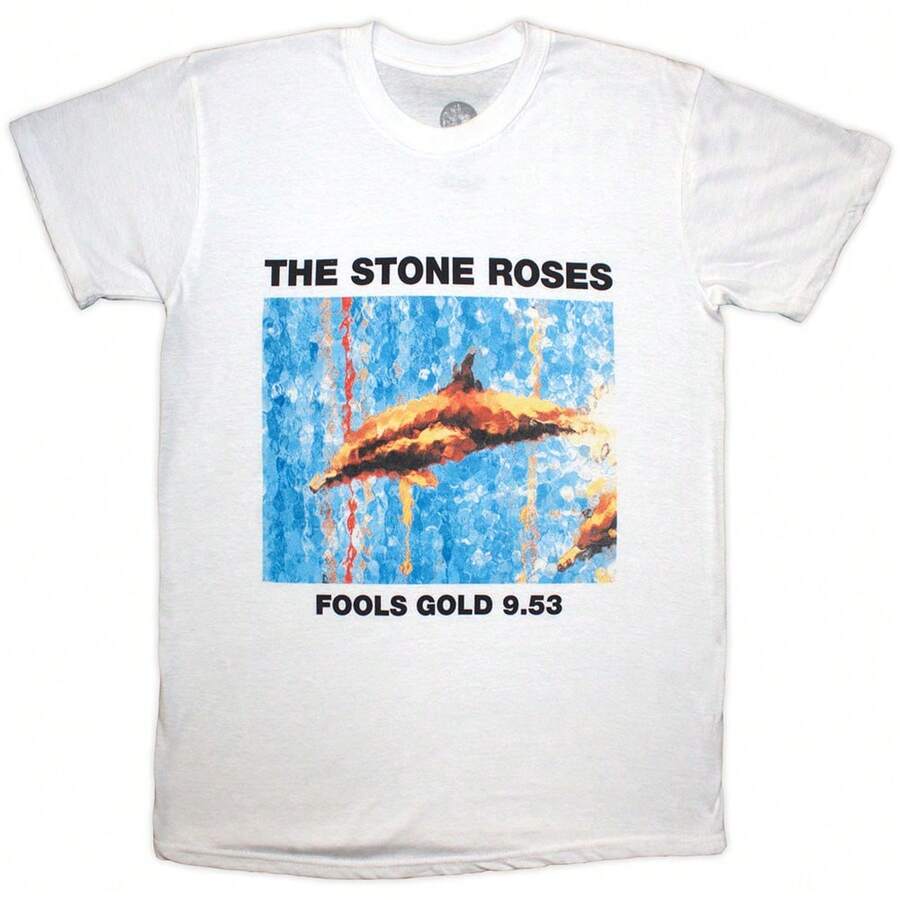 The Stone Roses | Official Band T-Shirt | Fools Gold - 48-Hour Fast Shipping!  - White - View 1