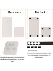 4 Packs Stone Drying Tray For Bathroom Sink, Diatomite Stone Sink Tray, Stone Coasters Kitchen Soap Dish Holders Trays,Bathroom Decor,Organization And Storage