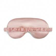 1pc Lotus Pink "Beauty Sleep" Embroidered Logo Soft Polyester Eyeshade, Napping & Sleeping Aid - Dusty Pink - View 5