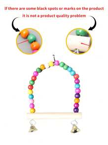 1 pièce/2 pièces Jouet à bascule coloré avec cloche pour cage d'oiseau de compagnie, nid. Jouets à suspendre de hamac aux couleurs assorties pour divertir les animaux de compagnie