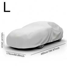 Silver Gray Car Cover, Thick PEVA Material, Dust-Proof, Scratch-Resistant, Breathable, Waterproof All-Weather All-Season Vehicle Protection, Suitable For Sedans, Essential Car Accessory To Protect Your Beloved Car