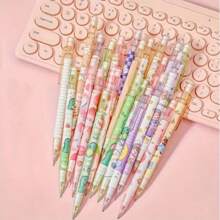 10 piezas Lápices automáticos con núcleo de lápiz de 0.5mm con diseños de dibujos animados: Lápices móviles, sin necesidad de afilar o presionar, garantiza una escritura suave sin ensuciar las manos, útiles escolares, de vuelta a la escuela