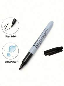 Fine-Tip Permanent Marker Set For Office, Classroom And Home, Quick-Drying, Durable Plastic (Random Color) School Supplies