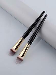 1pc Powder Blush Brush, Peach Contour Makeup, V-Shaped Head - Black - View 5