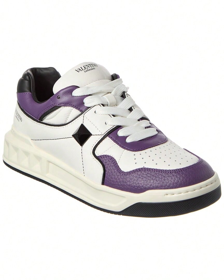 Valentino Roman Stud Leather Sneaker - Multicolor - View 1