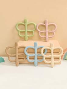 Baby Butterfly Silicone Teether Toy Babies Colored Teething Toys Cartoon Animal Shapes Infant Boy And Girl Essentials Gifts Easy To Grip - Multicolor - View 3