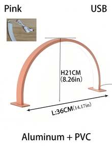 1 pieza Lámpara en forma de media luna blanca/rosa de 14.1 pulgadas/20.4 pulgadas, lámpara para uñas, alimentada por USB, adecuada para arte de uñas, tocador, mesa de estudio, iluminación decorativa para mesita de noche. - Multicolor - Ver 14