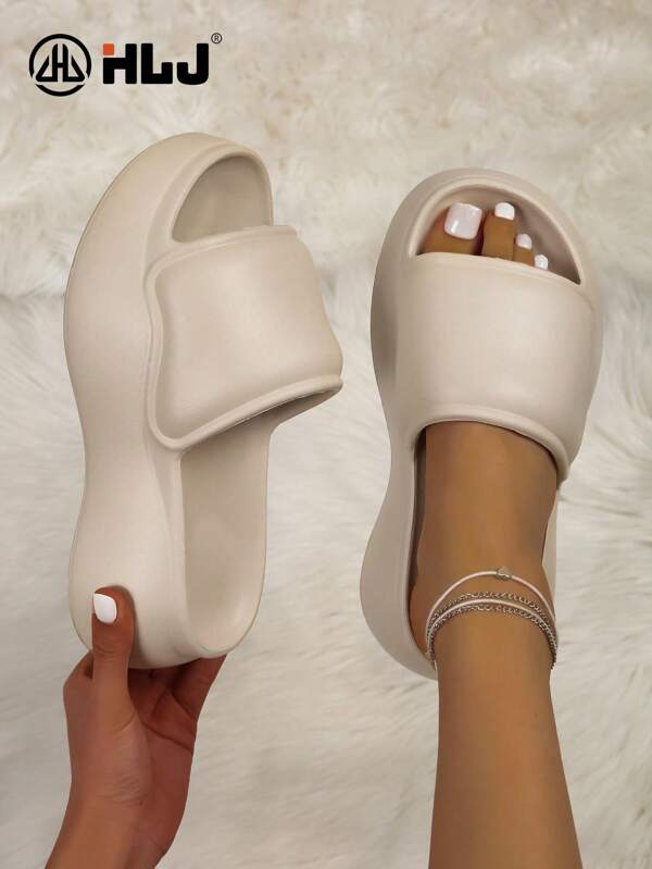 luofu Women's New Wedge Thick Bottom Sandals, Fashionable Outdoor Beach Slippers