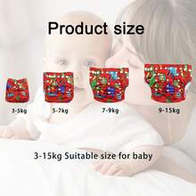 1pc Reusable Printed Cloth Diaper, Dinosaur Print Baby Training Pants, Soft Inner Fleece Material Breathable, Skin-Friendly For Baby - Multicolor - View 8